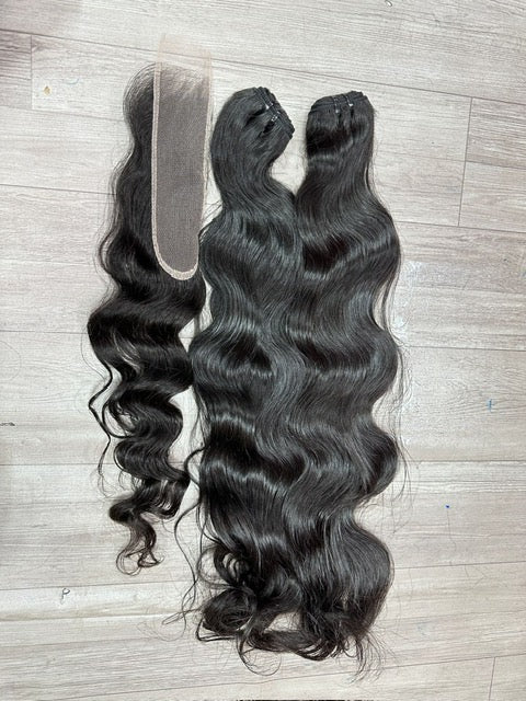 Raw Filipino Straight/Wavy closure 2x6